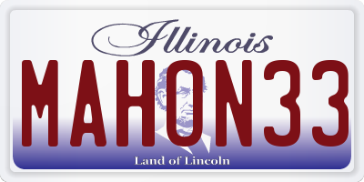 IL license plate MAHON33