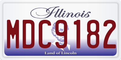 IL license plate MDC9182