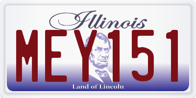 IL license plate MEY151