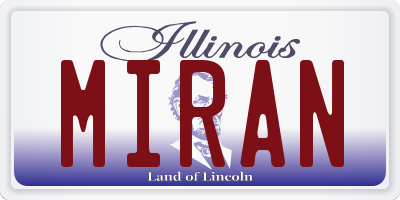 IL license plate MIRAN