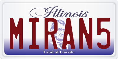 IL license plate MIRAN5