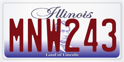 IL license plate MNW243