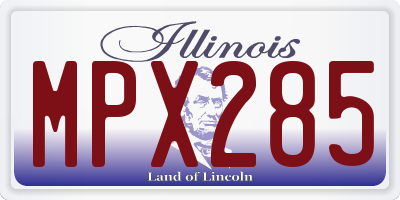 IL license plate MPX285