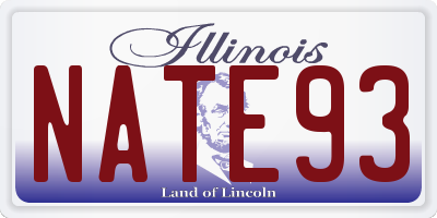 IL license plate NATE93