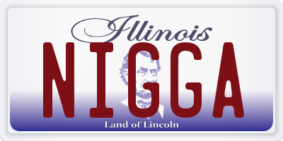 IL license plate NIGGA