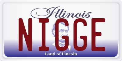IL license plate NIGGE