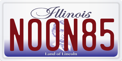 IL license plate NOON85