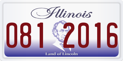 IL license plate O812016