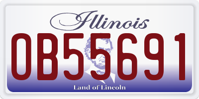 IL license plate OB55691