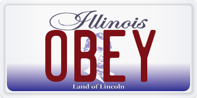 IL license plate OBEY