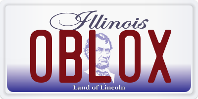 IL license plate OBLOX
