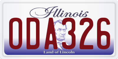IL license plate ODA326