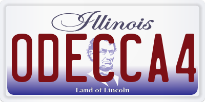 IL license plate ODECCA4