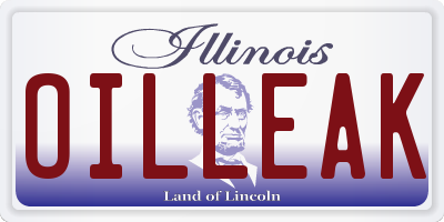 IL license plate OILLEAK