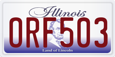 IL license plate ORF503