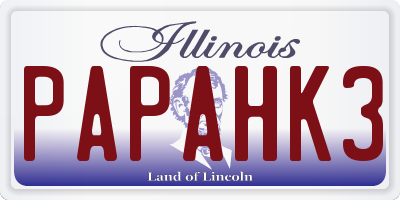 IL license plate PAPAHK3
