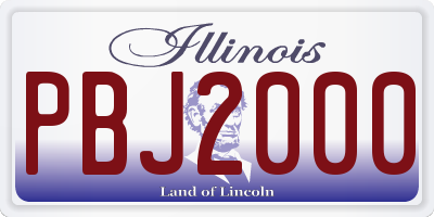 IL license plate PBJ2000