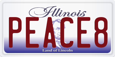 IL license plate PEACE8