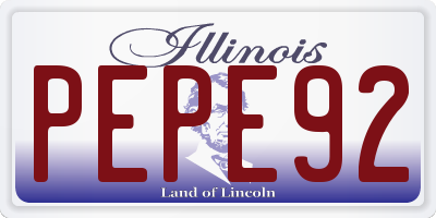 IL license plate PEPE92