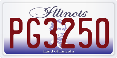 IL license plate PG3250