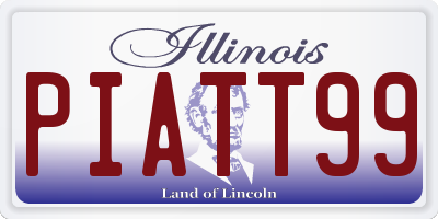 IL license plate PIATT99
