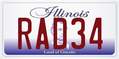 IL license plate RAD34