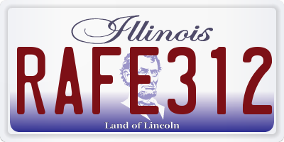 IL license plate RAFE312
