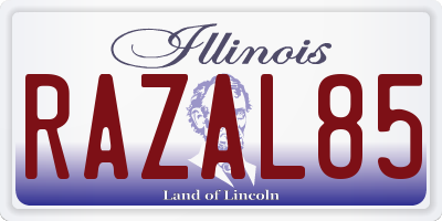 IL license plate RAZAL85