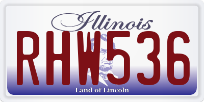 IL license plate RHW536