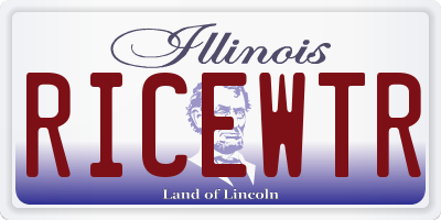 IL license plate RICEWTR