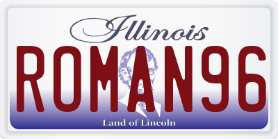 IL license plate ROMAN96