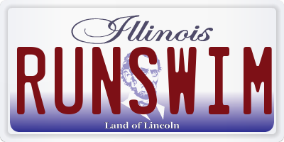 IL license plate RUNSWIM