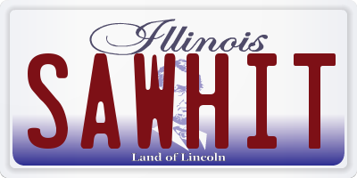 IL license plate SAWHIT