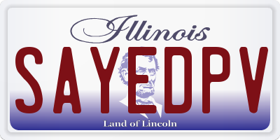 IL license plate SAYEDPV