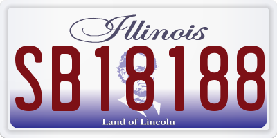 IL license plate SB18188