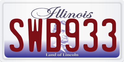 IL license plate SWB933