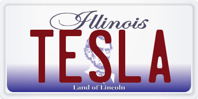 IL license plate TESLA