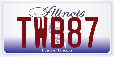 IL license plate TWB87