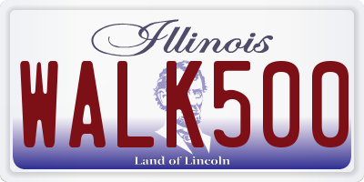 IL license plate WALK500