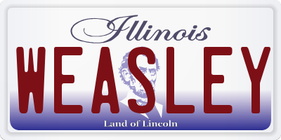 IL license plate WEASLEY