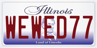 IL license plate WEWED77