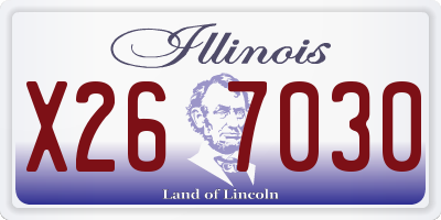 IL license plate X267030
