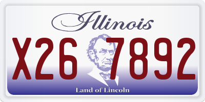 IL license plate X267892
