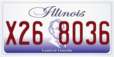 IL license plate X268036