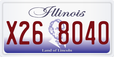 IL license plate X268040