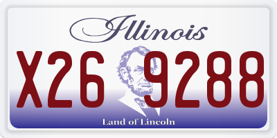 IL license plate X269288