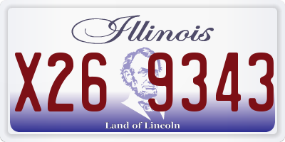 IL license plate X269343