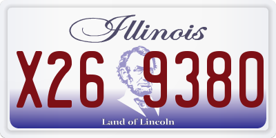 IL license plate X269380