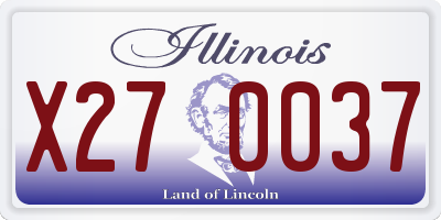 IL license plate X270037