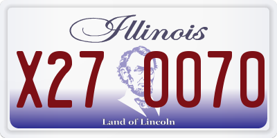 IL license plate X270070